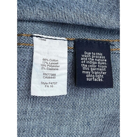 Madewell Denim Utility Shirt Dress Sz S Button Front Long Sleeve Mini Dark Wash - Picture 15 of 15